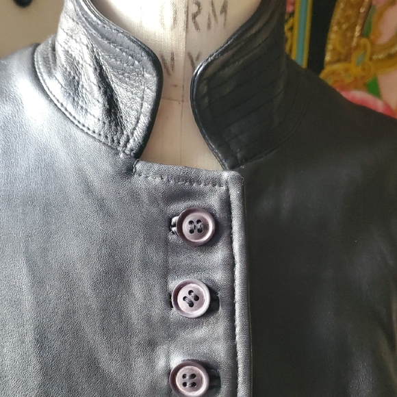 Muubaa Black Leather Jacket for Women - Picture 2 of 10